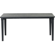 Rechteckiger Gartentisch aus Kunststoff in Anthrazit.