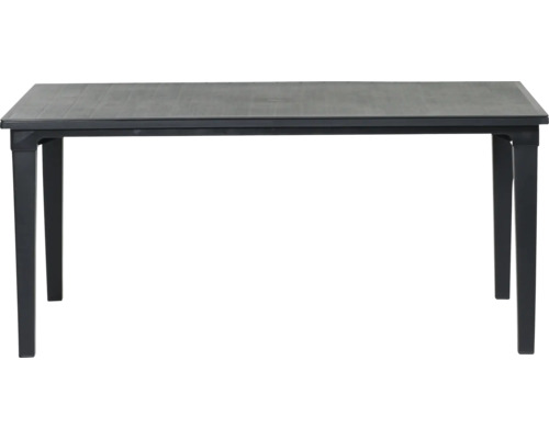 Rechteckiger Gartentisch aus Kunststoff in Anthrazit.