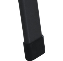 Detailaufnahme eines Metallbeins mit einer schützenden Gummikappe