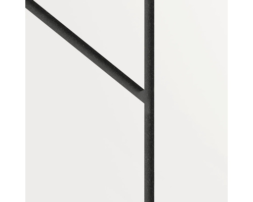 Detail eines Metallrahmens mit strukturierter Oberfläche für Glastüren oder Trennwände im Industriestil.