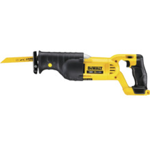 DeWalt Akku-Säbelsäge 18 Volt XR Li-Ion mit Sägeblatt, schwarz-gelbes Kunststoffgehäuse.