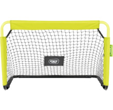 Tragbares Fußballtor mit neongelben Rahmenhüllen und schwarzem Netz von EXIT Toys.