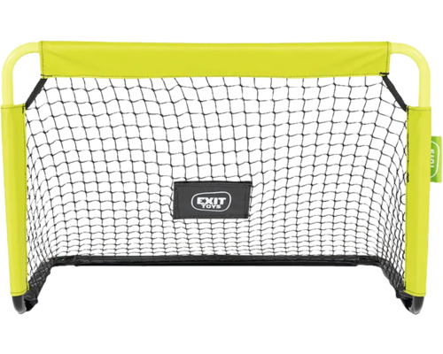 Tragbares Fußballtor mit neongelben Rahmenhüllen und schwarzem Netz von EXIT Toys.