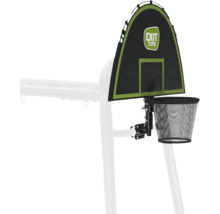 EXIT Toys Basketball-Korb für Trampoline mit bogenförmigem Backboard, EXIT Toys Logo und Metallnetz.