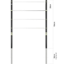 EXIT Toys Logo. Reckstange mit vier Querstangen. Gesamthöhe 154 Zentimeter, Abstand 28 Zentimeter, Bodentiefe 50 Zentimeter.