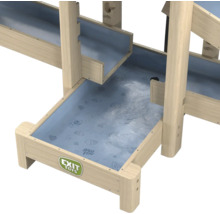 EXIT Toys Aqua Flow Wasserbahn aus Holz mit mehreren Ebenen und blauen Kunststoffbecken.