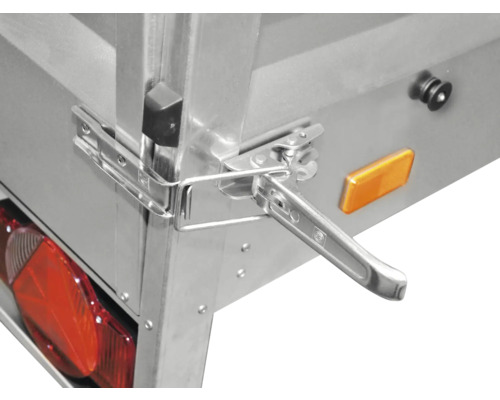 Bordwandverschluss aus Metall für Anhänger.