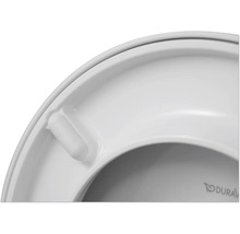 Detailansicht eines Duravit WC-Sitzes mit integriertem Puffer.