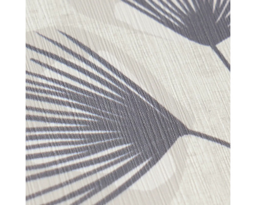 Detailaufnahme einer Vliestapete mit floralem Gräser-Muster und feiner Linienstruktur.