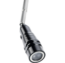 Teleskop-Magnetheber mit LED-Leuchte aus schwarzem Metall.