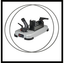 Einhell Metallbandsäge-Untergestell mit zwei Bandsägeblättern für präzises Schneiden von Metall.