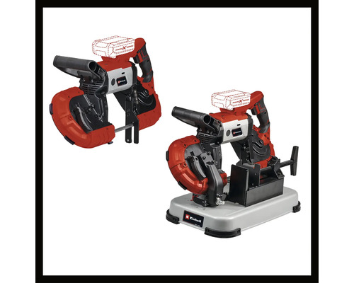 Einhell Akku-Bandsäge für den stationären und mobilen Einsatz, kompatibel mit dem Power X-Change Akkusystem.