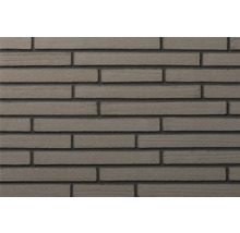 Verblendsteine aus Beton in Riemchenoptik, langformatig mit strukturierter Oberfläche.