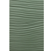 Nahaufnahme einer Fassadenpaneeloberfläche mit geprägter Holzstruktur.