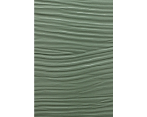 Nahaufnahme einer Fassadenpaneeloberfläche mit geprägter Holzstruktur.