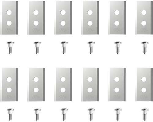 Ersatzmesser Set für Mähroboter, 12 Stahlklingen und 12 Schrauben.