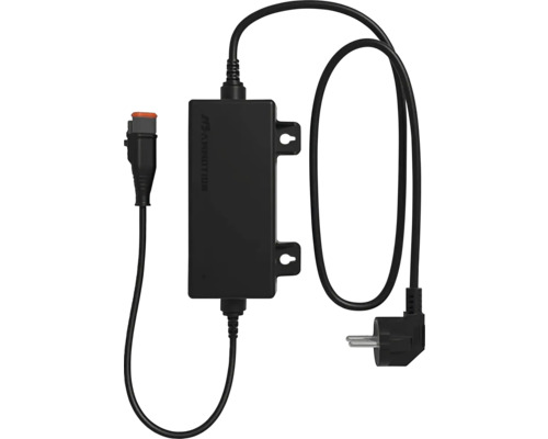 Ambiton Transformator für LED-Beleuchtung mit Netzstecker, Montageösen und Anschlusskabel.