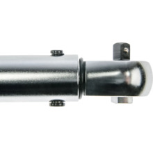 Werkzeugkopf aus Metall mit Außenvierkant und Kugelarretierung für Steckschlüsseleinsätze.