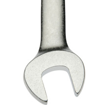 Nahaufnahme eines Maulschlüsselkopfs aus Metall.