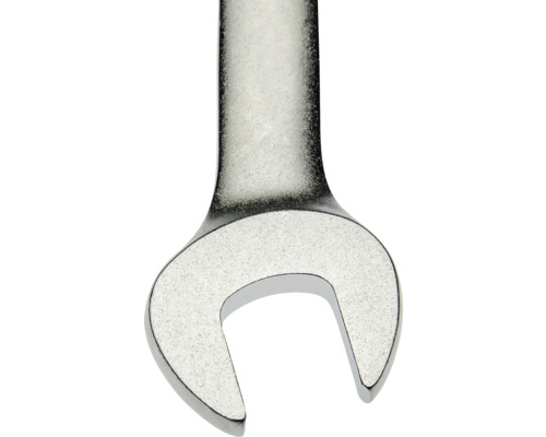 Nahaufnahme eines Maulschlüsselkopfs aus Metall.