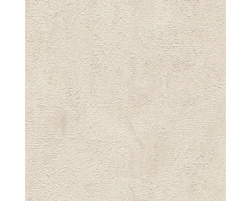 Beige Vliestapete mit strukturierter Oberfläche in Putzoptik.
