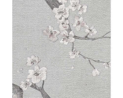 Tapete mit Kirschblüten-Motiv auf strukturiertem Hintergrund