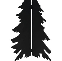 Schwarze Silhouette eines stilisierten Tannenbaums, dekoratives Trennelement für Garten oder Innenraum.