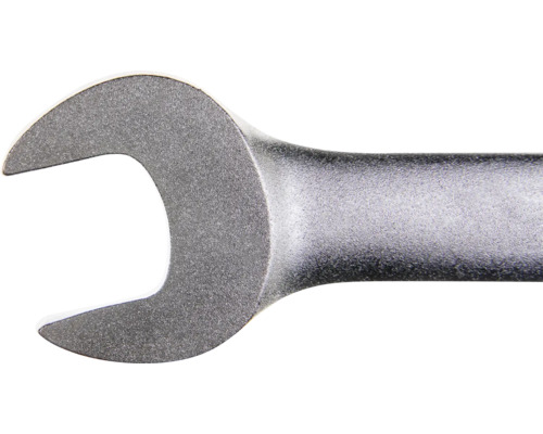 Nahaufnahme eines Maulschlüsselkopfs aus mattem Metall