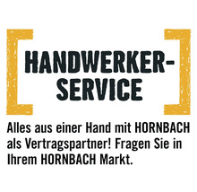 Hornbach Handwerker-Service Logo: Alles aus einer Hand mit Hornbach als Vertragspartner für professionelle Montage und Projektumsetzung.