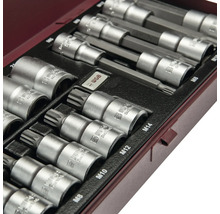 WGB Bit-Einsätze und Steckschlüssel Set aus Stahl in einer Metallkassette, verschiedene Größen wie M8 bis M14.