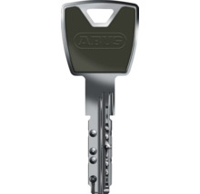 ABUS Wendeschlüssel aus Metall mit schwarzer Kunststoffkappe und ABUS Logo.
