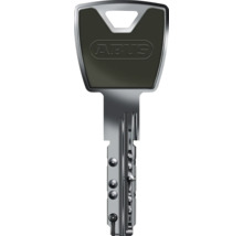 ABUS Wendeschlüssel aus Metall mit schwarzem Kunststoffkopf und ABUS Logo.