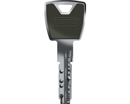 ABUS Wendeschlüssel aus Metall mit dunkler Kunststoffkappe und ABUS Logo.