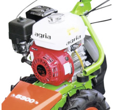 Agria Einachser mit Honda GX Motor, Kraftstofftank und Profilreifen für die Gartenarbeit.
