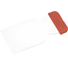 Japan-Spachtel aus Stahl mit rotem Kunststoffgriff, Breite 50 Millimeter.