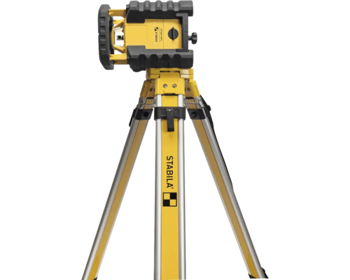 Stabila Rotationslaser LAR 350 montiert auf einem Baustativ für präzise Nivellierungen.