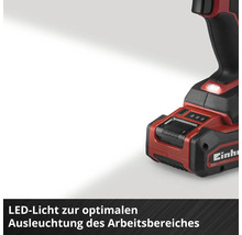 Einhell Akku-Werkzeug mit LED-Licht zur Ausleuchtung des Arbeitsbereiches.