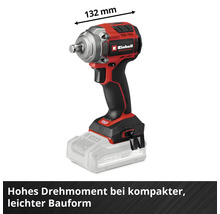 Einhell Professional Akku-Schlagschrauber mit 132 Millimeter Kopflänge und kompakter, leichter Bauform.