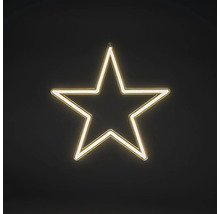 Leuchtender LED-Stern in Neon-Optik mit warmweißem Licht zur Wandmontage oder zum Aufhängen.