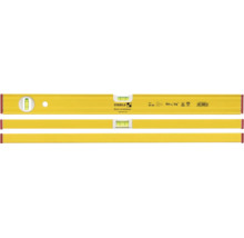 Gelbe Stabila Wasserwaage Typ 80 AS, Länge 60 Zentimeter, mit horizontaler und vertikaler Libelle.