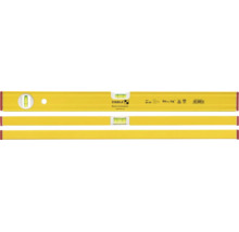 Gelbe Stabila Wasserwaage Type 80 AS, 60 Zentimeter lang, Aluminiumprofil mit zwei Libellen, Stabila Logo.