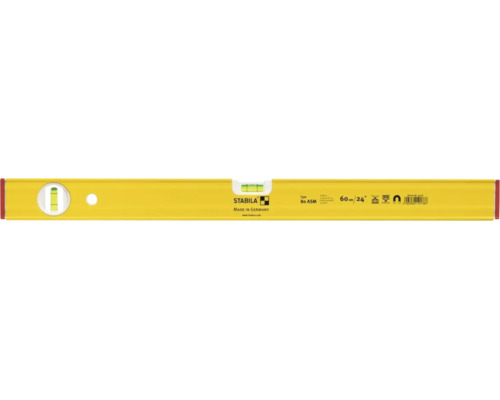 Stabila Wasserwaage Typ 80 ASM, Länge 60 Zentimeter, magnetisch, mit horizontaler und vertikaler Libelle.
