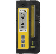 Stabila Laser-Empfänger REC 160 RG mit Display, Steuerungstasten und Libellen für horizontale und vertikale Ausrichtung.