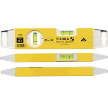 Stabila Wasserwaage Typ 70 T, 25 Zentimeter, mit einer horizontalen und einer vertikalen Libelle.