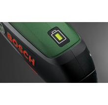 Bosch Elektrowerkzeug mit integrierter Akkustandsanzeige und Bosch Logo.
