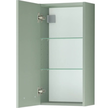 Bad-Wandschrank mit einer Tür und zwei Glaseinlegeböden.