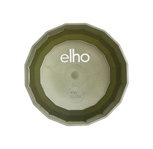 elho Logo, runder Untersetzer für Blumentöpfe aus 100 Prozent recyceltem und recycelbarem Kunststoff, Draufsicht