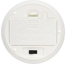 Batteriefach für 2 AA Batterien mit Ein-Aus-Schalter und Timerfunktion für eine LED-Leuchte.
