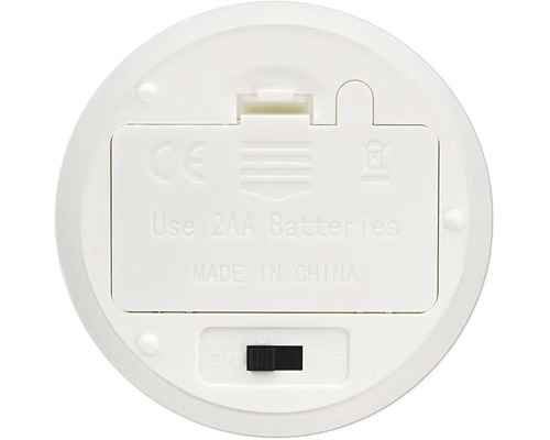 Batteriefach für 2 AA Batterien mit Ein-Aus-Schalter und Timerfunktion für eine LED-Leuchte.