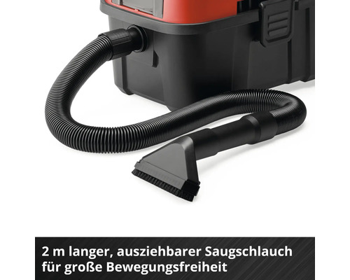 2 Meter langer, ausziehbarer Saugschlauch mit breiter Saugdüse für Staubsauger.